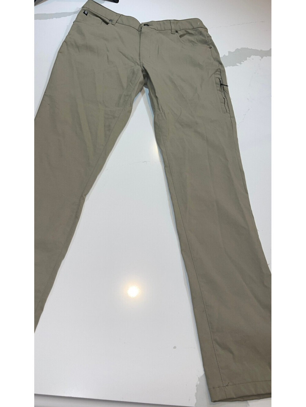 DESIGNER HI-TEC NYLON BLEND STRETCH WAIST TAN PANTS SIZE 34x32 34 x 32 34/32